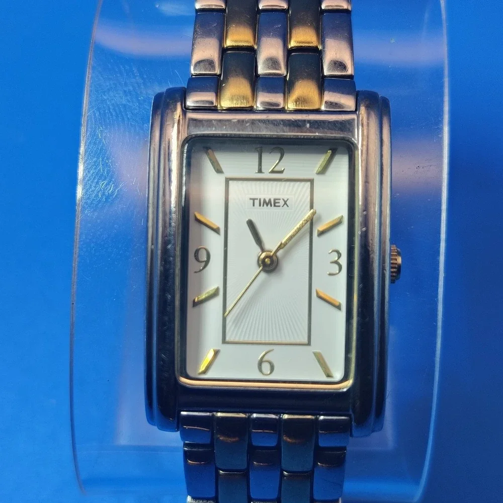 Vintage 2003 Timex Tank Two Tone 29mm  Women's Quartz Watch Restored‎ Size 5.5